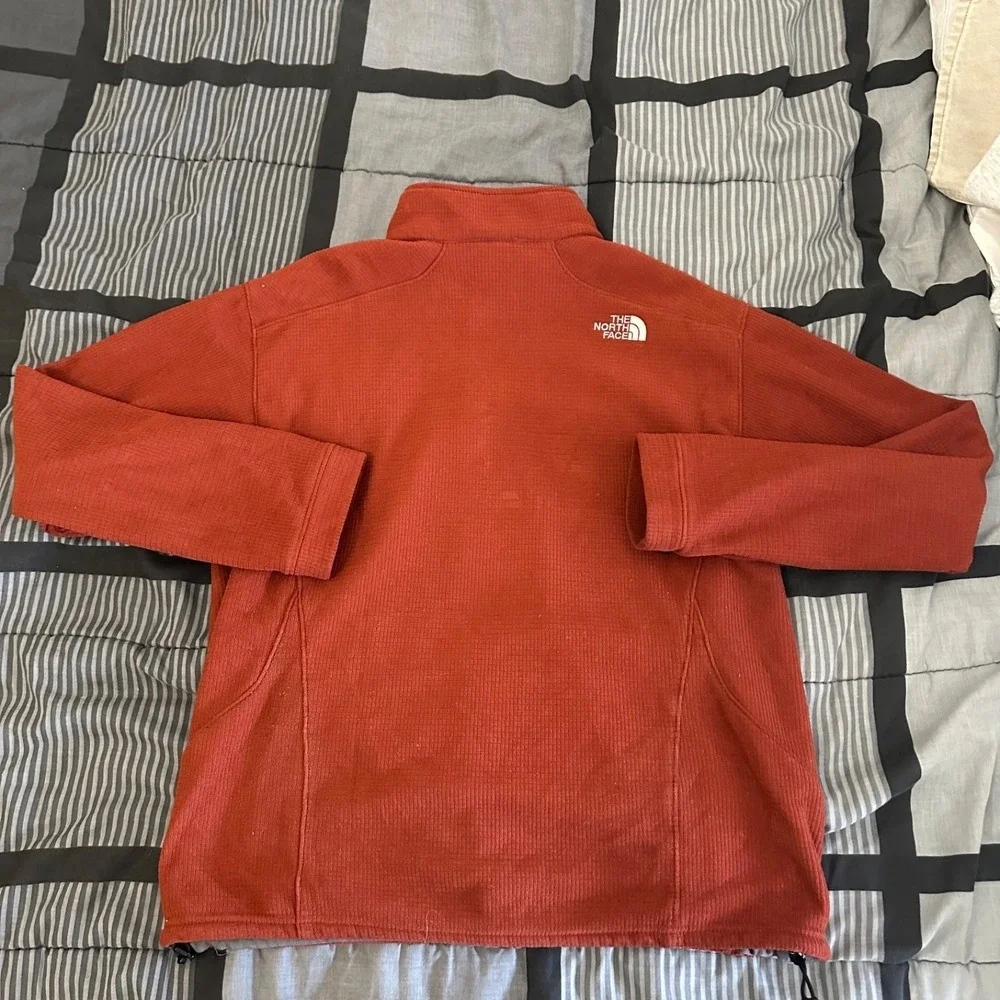 The North Face Zip‎ Up Fleece Sweatshirt Burnt Orange Y2K Size XL
